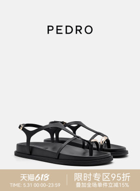 PEDRO平底夹趾凉鞋新款绮镜系列夏季舒适沙滩鞋女鞋PW1-65110092