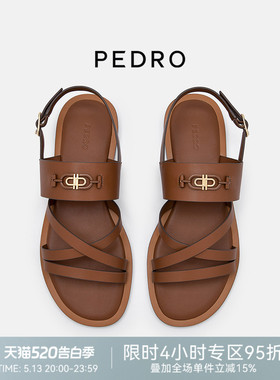PEDRO平底凉鞋ICON春夏新款交叉带沙滩鞋舒适女鞋PW1-66380041
