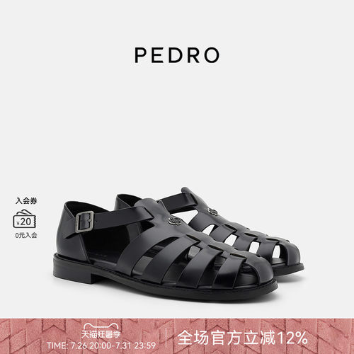 PEDRO牛皮罗马鞋26秋季男鞋尼刻系列休闲凉鞋皮鞋PM1-86380199-1