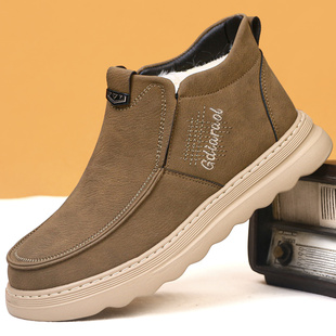 冬季棉鞋男款加绒加厚保暖2025新款中老年人爸爸鞋防滑老北京布鞋