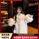雪国呢子喜儿25冬新款 结斗篷双面羊绒大衣女狐狸毛羊毛呢皮草外套