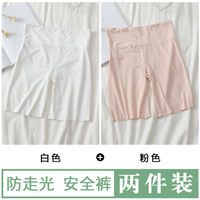 Large-sized safety pants for women, summer, and chubby girls. High-waisted and curvaceous two-in-one, ice silk 5-inch anti-glare, non-curling edge base shorts thumbnail 3
