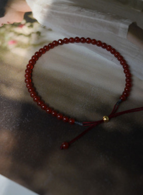 红玛瑙手链国风编织简约手绳女