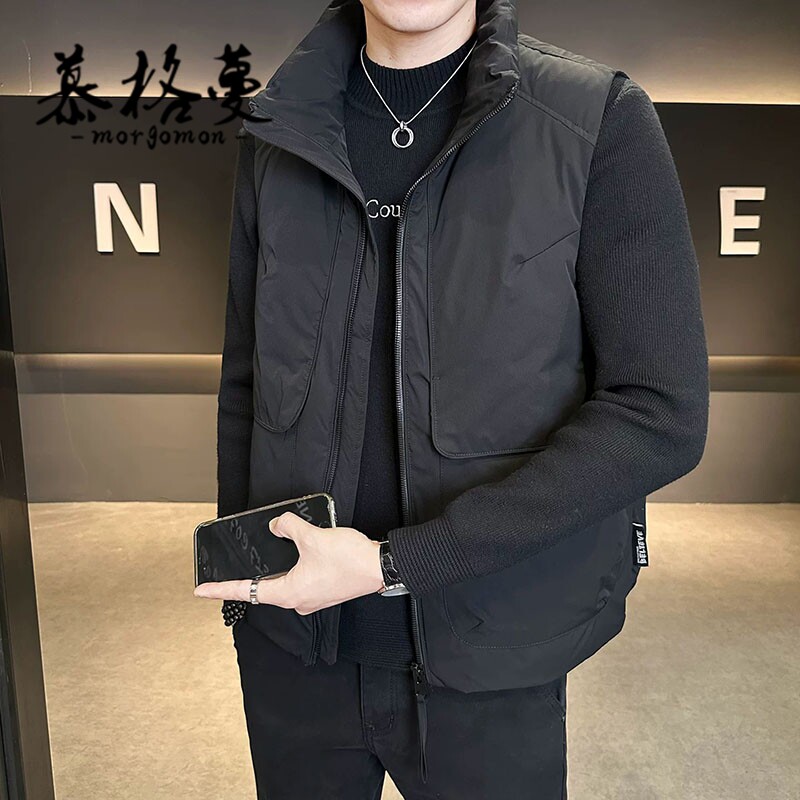 美式工装立领羽绒马甲男士冬季时尚潮流坎肩背心外穿百搭保暖衣服