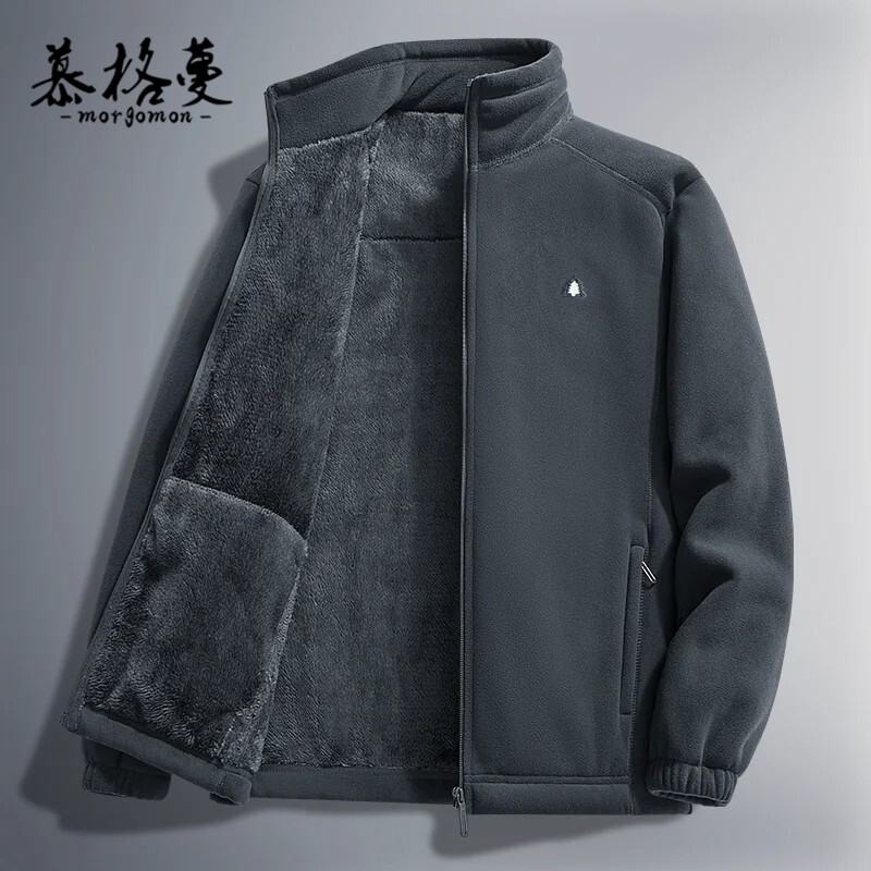 新款加厚保暖摇粒绒夹克男女