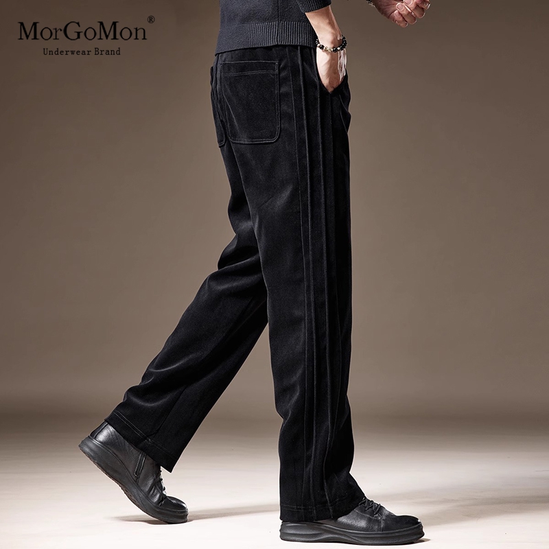 高端休闲裤男秋冬季加厚