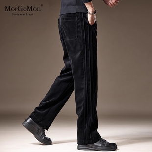 宽松运动抽绳阔腿裤 高端休闲裤 子美式 加厚雪尼尔直筒裤 男 男秋冬季