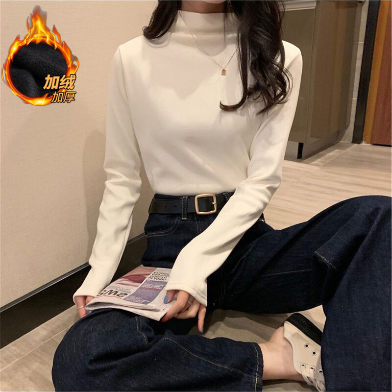 长袖洋气加厚打底衫2022白色