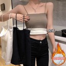 2024秋保暖背心女内外穿打底衣加绒加厚发热防寒韩版 冬小吊带上衣