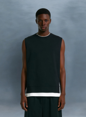 BCFR无袖背心男士夏季新款宽松休闲运动坎肩健身打底汗衫