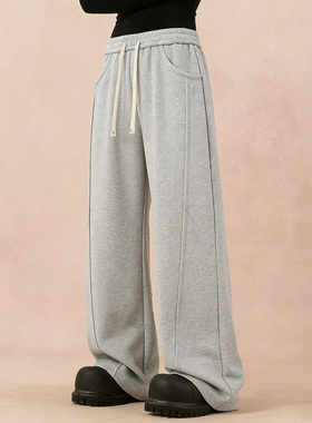 BCFR重磅休闲裤男士美式弯刀春秋季运动宽松裤子直筒卫裤长裤