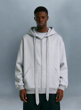 BCFR美式潮牌重磅纯色卫衣男女春秋新款宽松连帽开衫休闲上衣