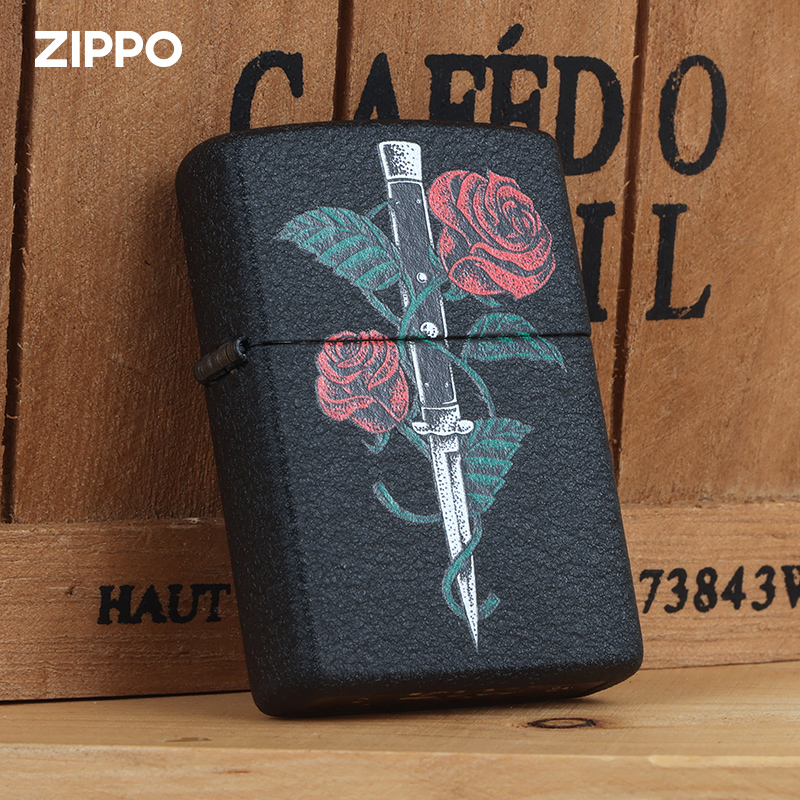 新品ZIPPO玫瑰之刃打火机送男友