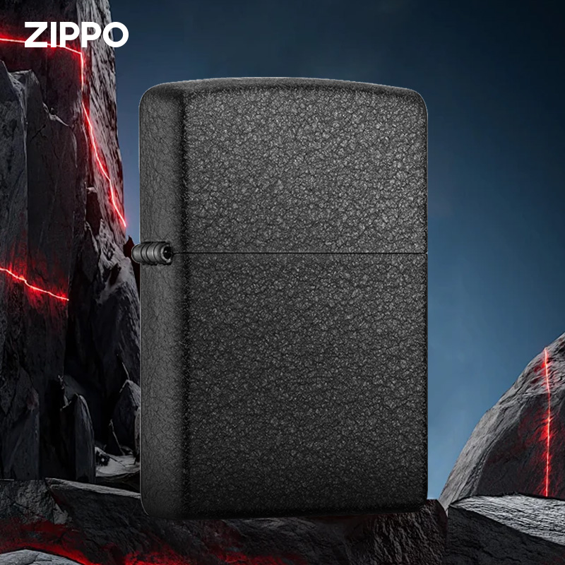 Zippo官方旗舰店Zippo打火机黑裂漆礼盒套装送男友正品生日礼物1