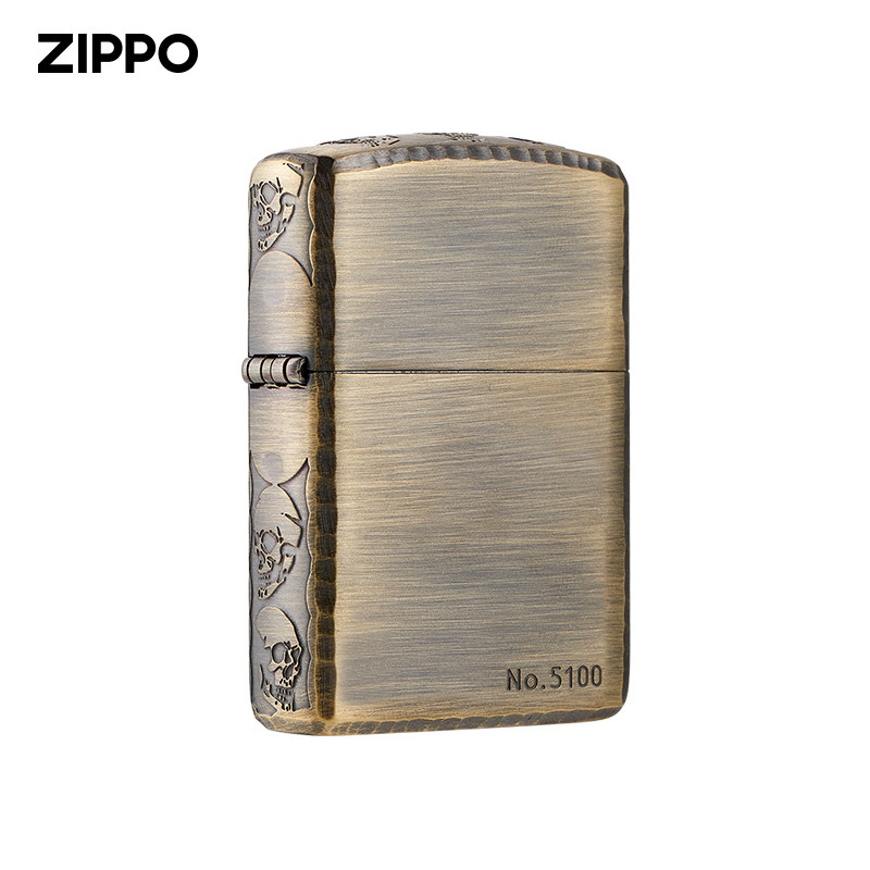 zippo正品旗舰店原装打火机zippo正版男士打火机三面骷髅ZBT-4-7a