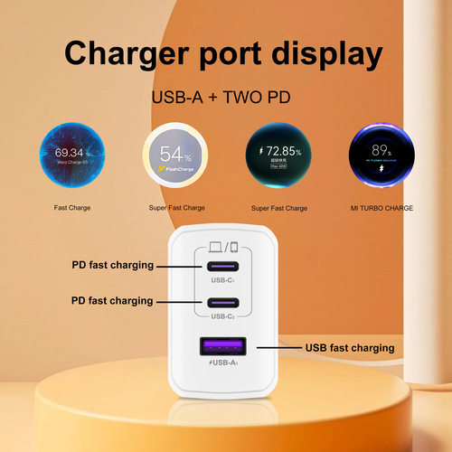 小米90W充电器Iqoo手机充电头多口usb一加氮化镓超级快充27W 适用