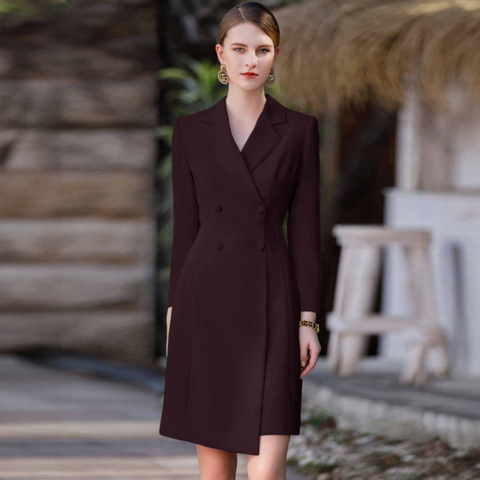 AD高端职业连衣裙时尚不规则礼服