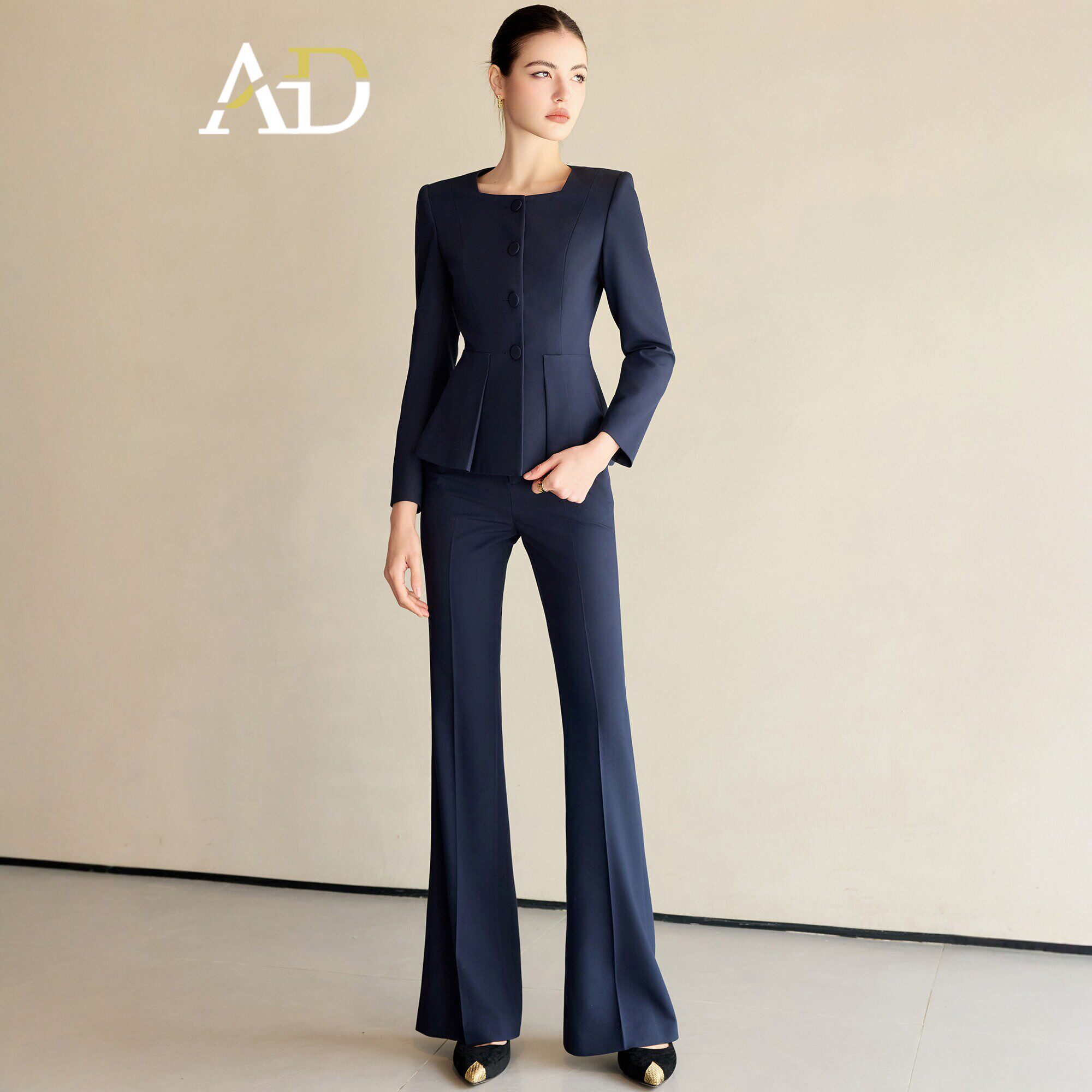 AD高端蚕丝醋酸西装套装女工作服