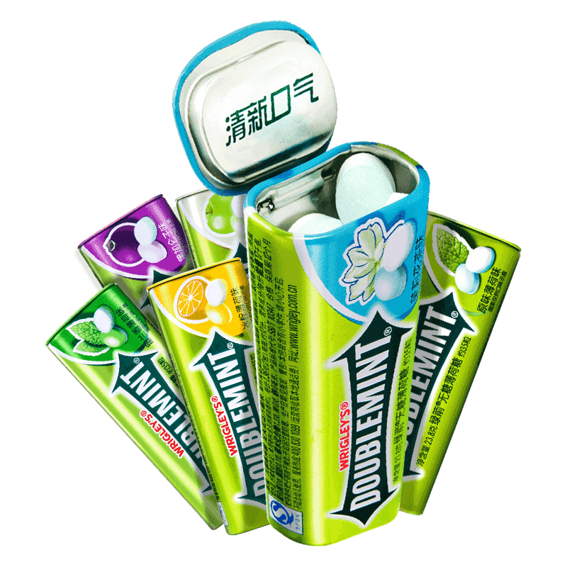 绿箭无糖薄荷糖35粒4瓶口香糖清新口气清凉糖果含片休闲零食批发