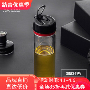 7510 7511 男女士便携泡花茶喝水杯子XN 希诺单层玻璃杯带提环时尚