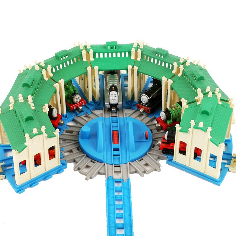 ASSEMBLE PUZZLE ELECTRIC ALLOY TRACK TRAIN TOY TRACK ACCESSORIES PARKING TEMOUTH ENGINE ROOM FAN-SHAPED GARAGE