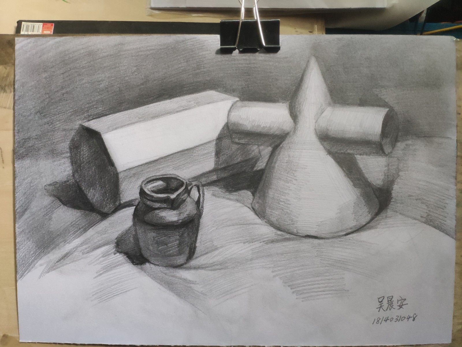 手绘素描几何体 素描石膏静物 代画素描 素描 可定制纯手绘