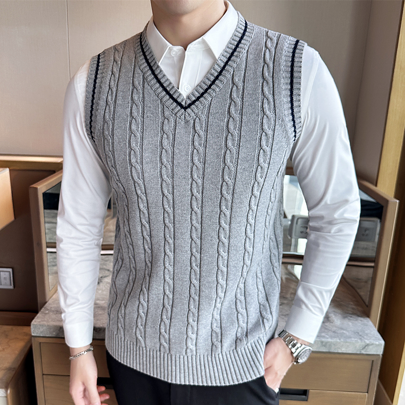 无袖针织衫背心秋冬V领毛衣马甲