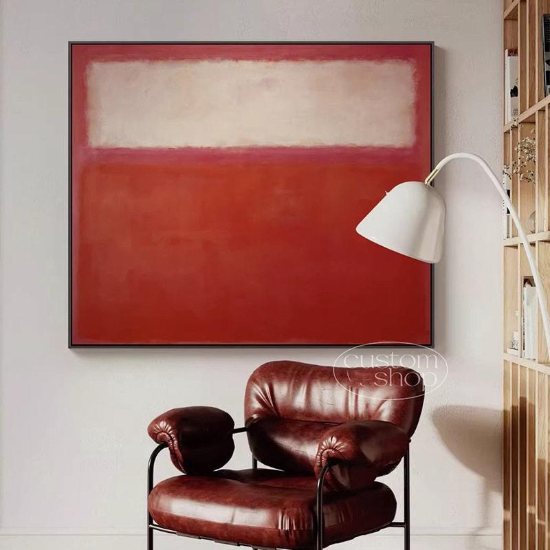 中古风罗斯科红色抽象客厅挂画沙发背景墙装饰画玄关餐厅边柜挂毯图片