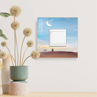 欧式风景闭火开关装饰贴墙贴床头灯开关简约保护套插座开关套