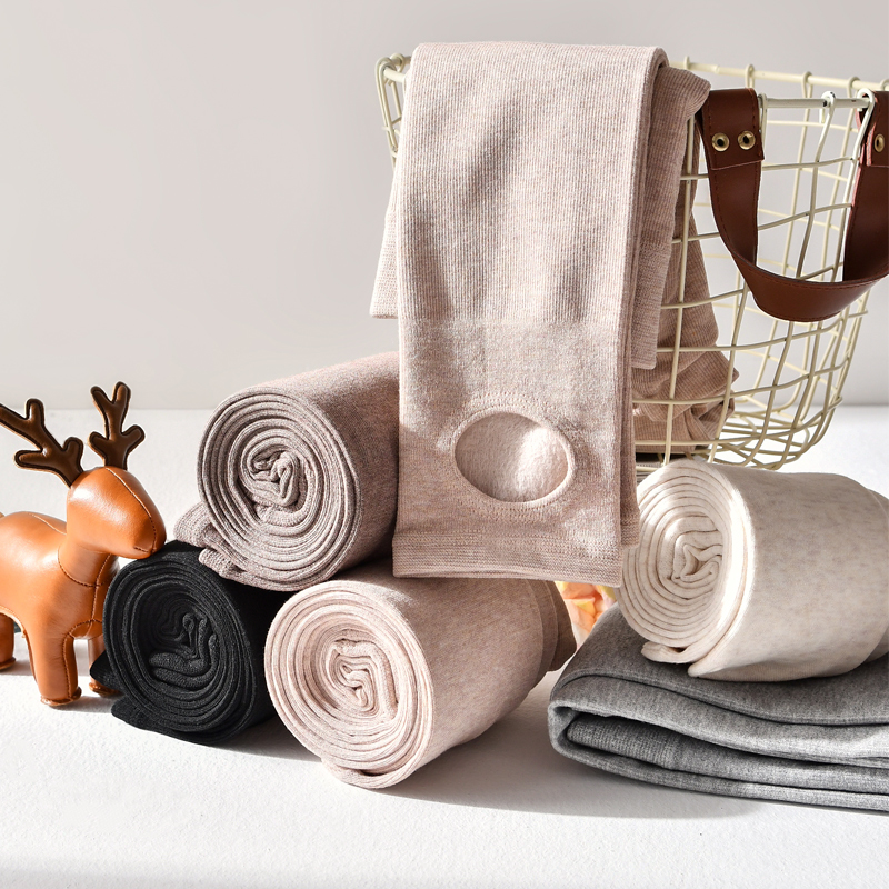 秋冬新款螺纹竖条打底裤女外穿薄款灰色秋裤女加绒加厚连裤袜高腰