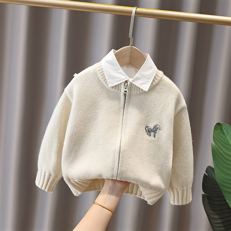 男童毛衣开衫春秋款2025新款纯色针织衫外套男宝宝洋气秋季上衣潮,童装/婴儿装/亲子装,普通外套,淘宝优惠券,粉丝福利购,淘宝优惠卷