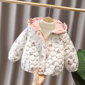 夹棉保暖棉袄 女宝加绒加厚棉服二棉冬装 女童棉衣外套2025冬季 新款