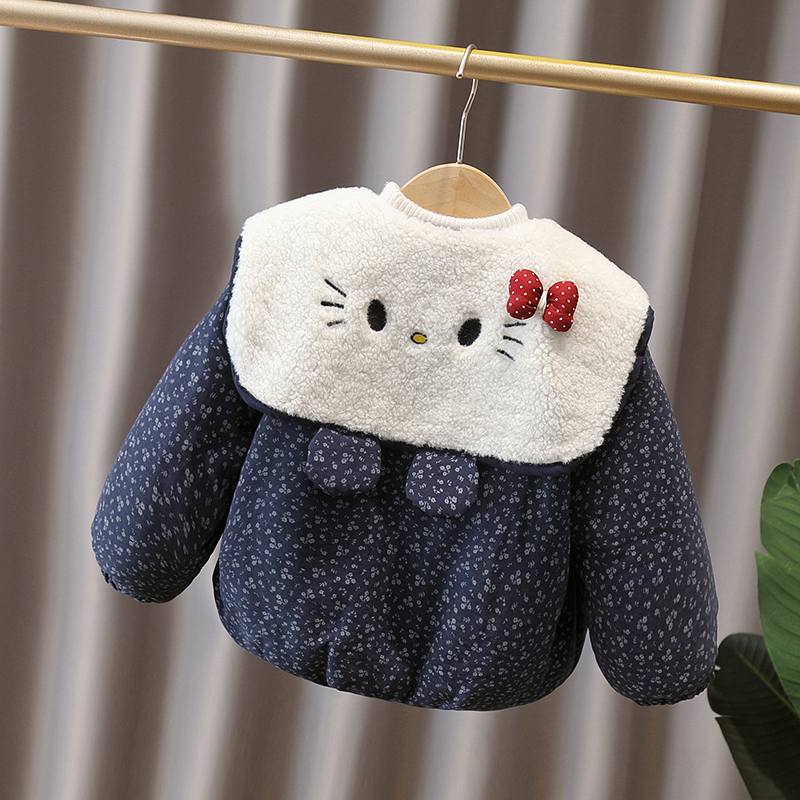 女童棉衣外套2025冬季新款女宝加绒加厚棉服上衣冬装夹棉保暖棉袄