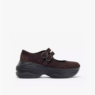 2026年春季 圆头运动鞋 新款 浅口透气玛丽珍芭蕾鞋 厚底增高鞋 ZR女鞋