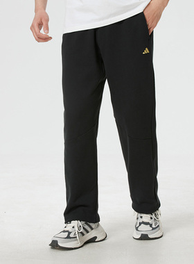 adidas/ 阿迪达斯男子百搭舒适中腰松紧直筒针织运动长裤KT0653
