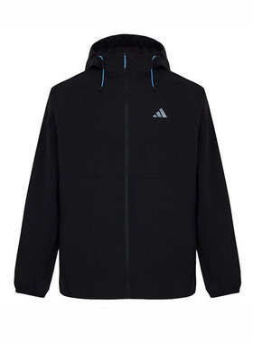 adidas阿迪达斯男款舒适百搭梭织连帽运动休闲夹克防风外套KR2511