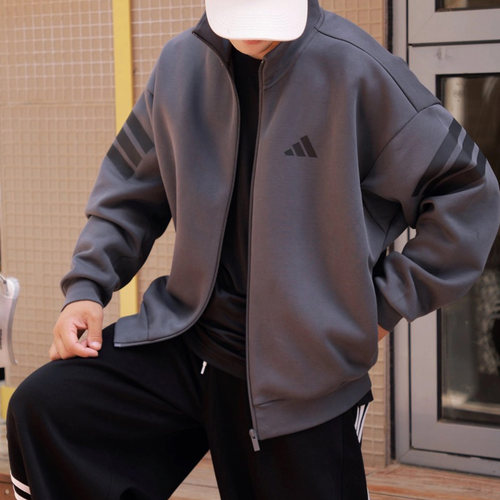 阿迪达斯男士三条纹休闲夹克