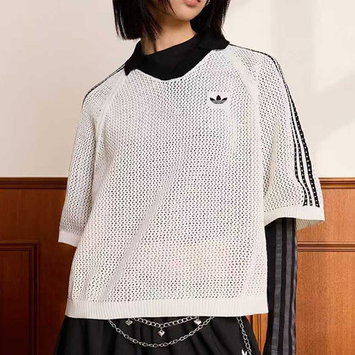 Adidas/阿迪达斯女子26款夏季针织透气运动POLO短袖T恤KC6490