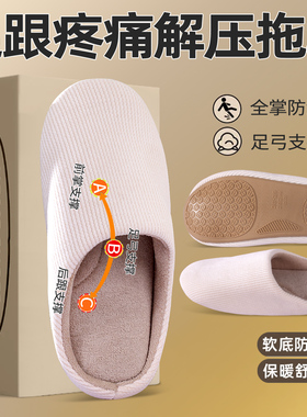 足跟疼痛拖鞋足底筋膜炎专用鞋垫缓解跟腱炎脚后跟疼骨刺足跟垫男