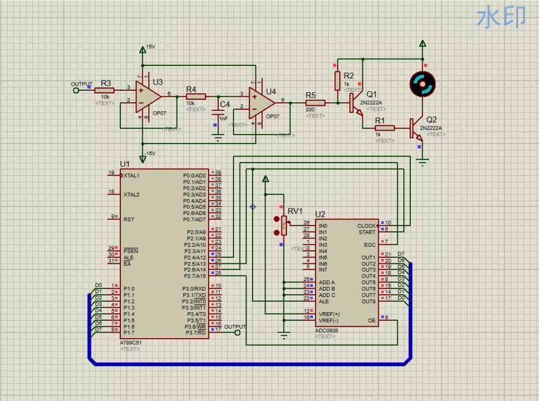 基于51单片机的直流电机调速仿真设计  通过调节滑动变阻器控制电