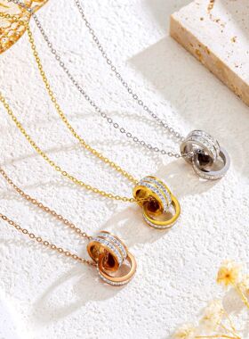 欧美时尚罗马数字钛钢项链不掉色