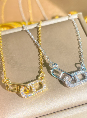 轻奢小众钛钢镶钻锁骨链女百搭