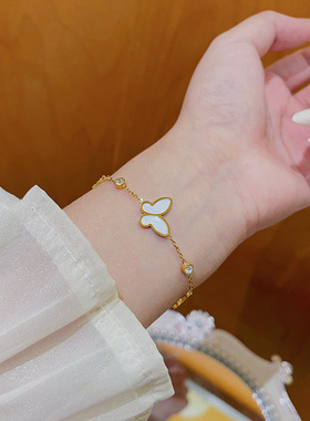 轻奢小众蝴蝶钛钢电镀手链女