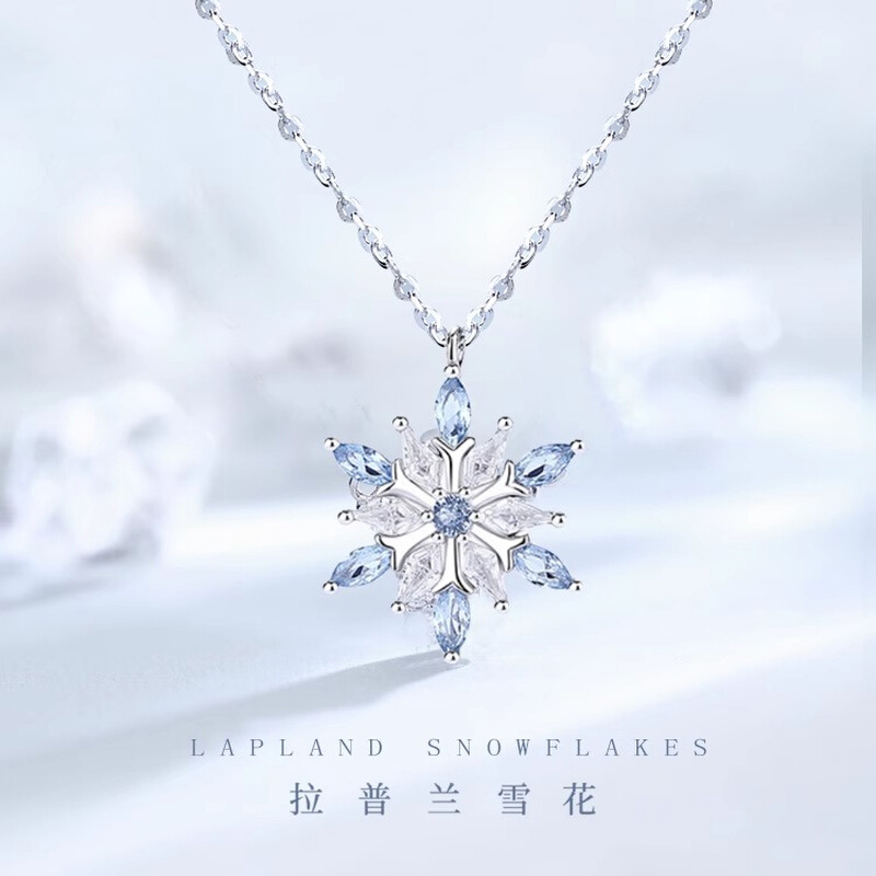 2025新款s925纯银雪花项链女高级