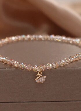 法国设计师小众手链天鹅女吊坠轻奢高级感不撞款送女友