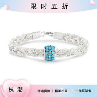 杭潮土耳其编织纯银手链手工古法银小众手镯情侣手绳男女款百搭
