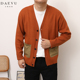 橘色文艺潮胖子大号加肥加大码 男士 短款 大依无忧秋新款 开衫 毛衣