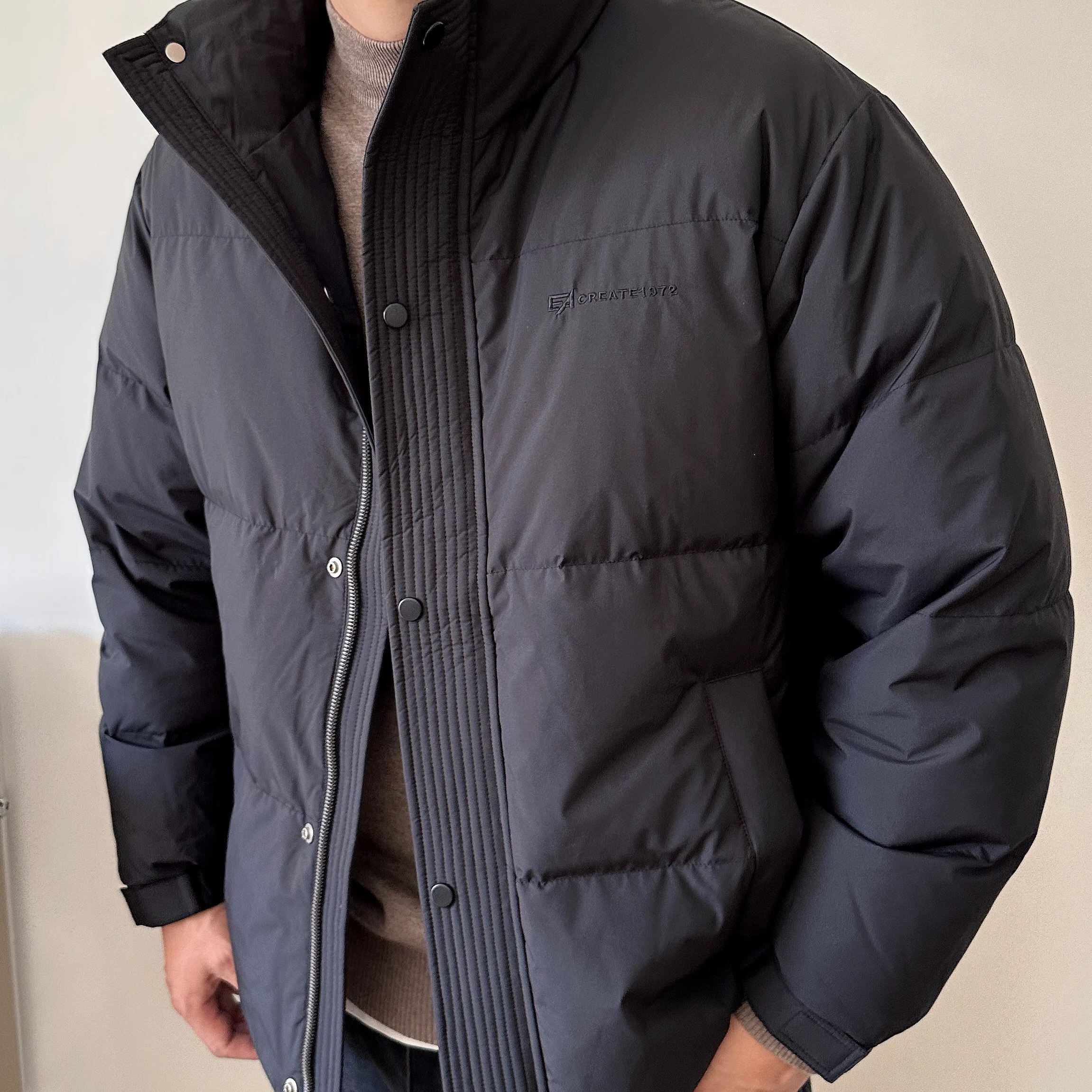 DAEVU宽松立领加肥加大羽绒服