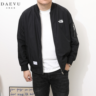 DAEVU春季新款棒球领日韩大号潮胖子加肥加大码男士短款夹克外套