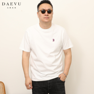 短袖 大依无忧夏季 圆领男士 简约打底潮胖子大号加肥加大码 t恤 新款